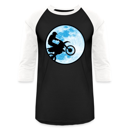 Motocross Motorcycle Blue Moon - Unisex Baseball T-Shirt
