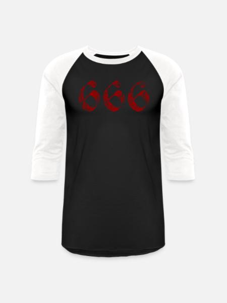 666 - Unisex Baseball T-Shirt - black/white