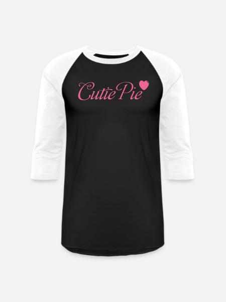 Cutie Pie - Unisex Baseball T-Shirt - black/white