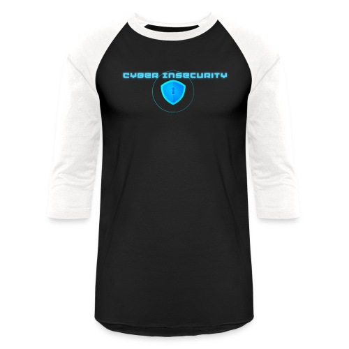 Cyber Insecurity Simple Logo - Unisex Baseball T-Shirt