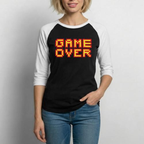Retro Game Over Screen - Unisex Baseball T-Shirt