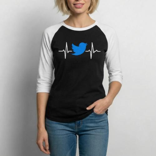 Social Media Heartbeat Blue Bird Graphic - Unisex Baseball T-Shirt