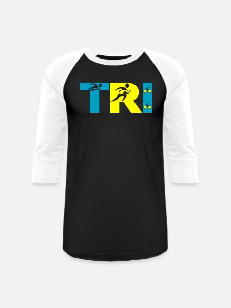 Triathlon - Unisex Baseball T-Shirt - black/white