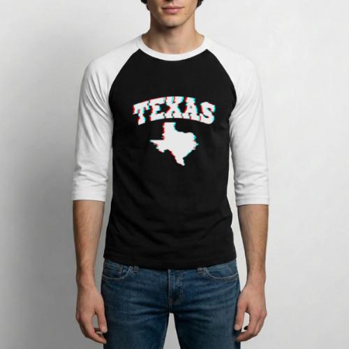 Glitchy Texas - Unisex Baseball T-Shirt