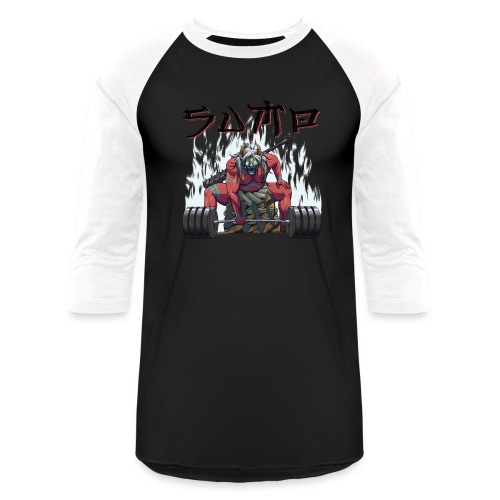 Sumo Red Oni (Black Text) - Unisex Baseball T-Shirt