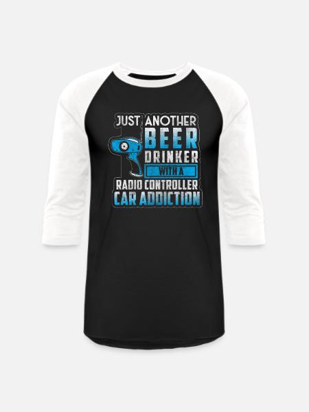 Car Remote Control - Unisex Baseball T-Shirt - black/white