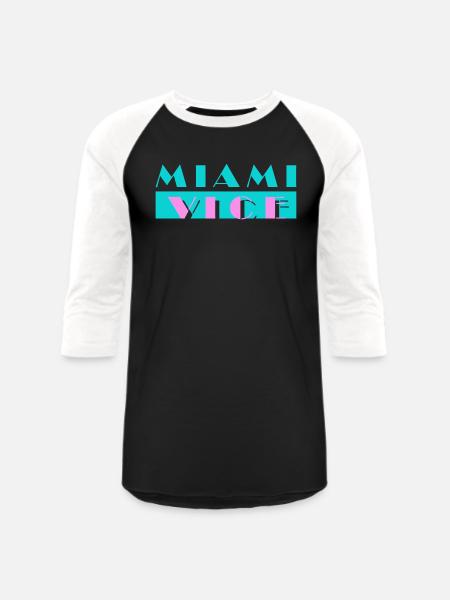 Miami Vice - Unisex Baseball T-Shirt - black/white