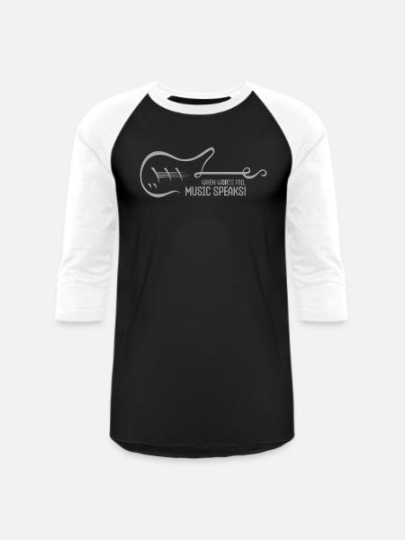 Music Speaks - Unisex Baseball T-Shirt - black/white