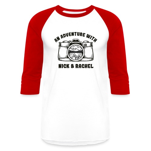 Nick & Rachel Black & White Logo - Unisex Baseball T-Shirt