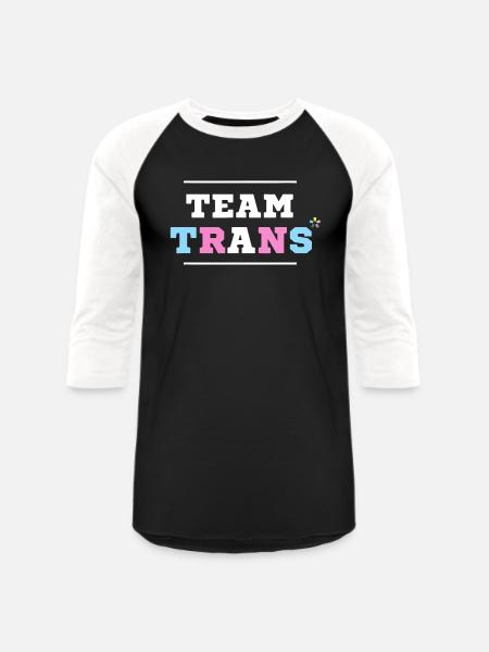 Team Trans - Unisex Baseball T-Shirt - black/white