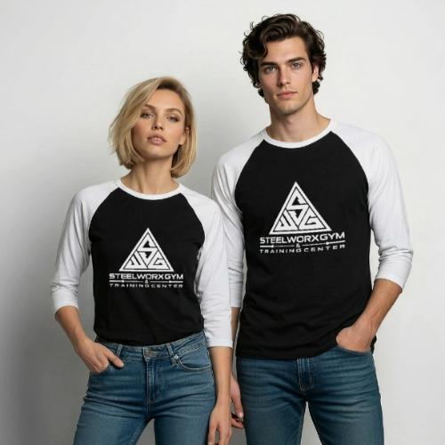 White Logo - Unisex Baseball T-Shirt