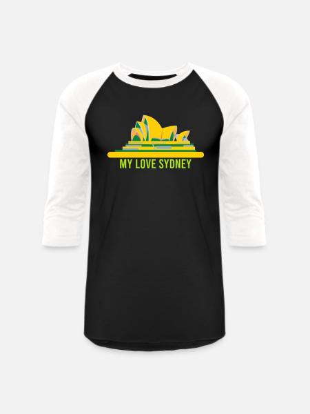 MY LOVE SYDNEY - Unisex Baseball T-Shirt - black/white