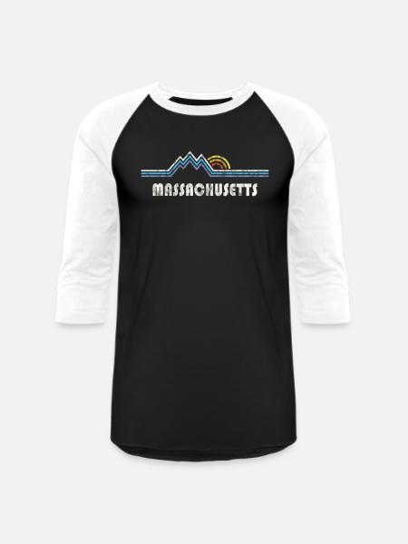 Retro Massachusetts Gift Massachusetts - Unisex Baseball T-Shirt - black/white
