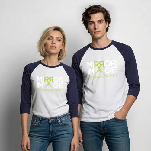 MIBCO Green_White - Unisex Baseball T-Shirt