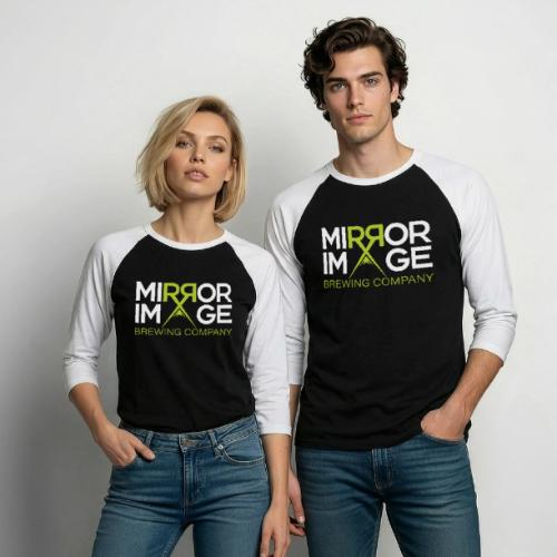 MIBCO Green_White - Unisex Baseball T-Shirt