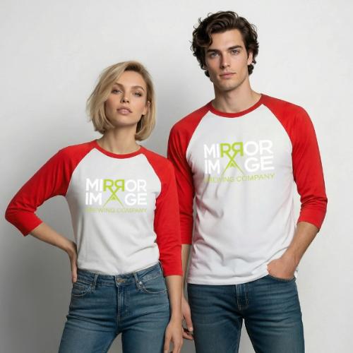 MIBCO Green_White - Unisex Baseball T-Shirt