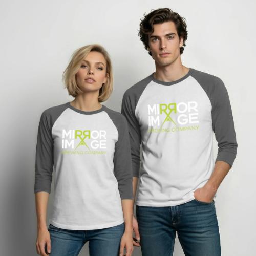 MIBCO Green_White - Unisex Baseball T-Shirt