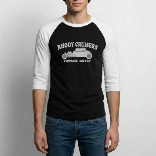 Rhody Cruisers Silver on Black - Unisex Baseball T-Shirt