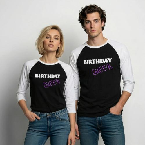 BIRTHDAY QUEEN - Unisex Baseball T-Shirt