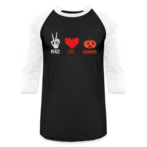 Peace Love Pumpkin Trick Or Treating Scary gifts - Unisex Baseball T-Shirt