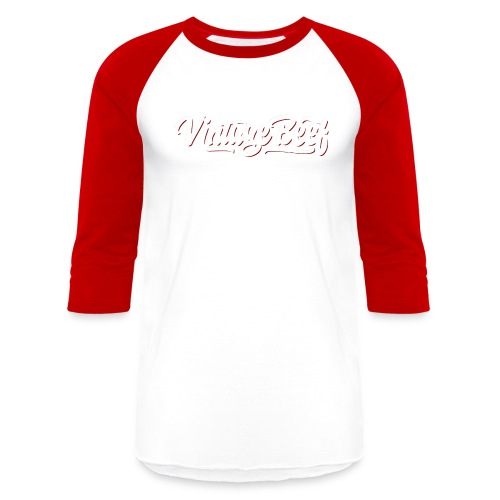 VintageBeef Banner White - Unisex Baseball T-Shirt