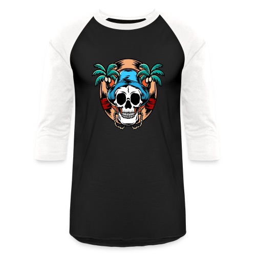 skull tropical and funny - Unisex Baseball T-Shirt