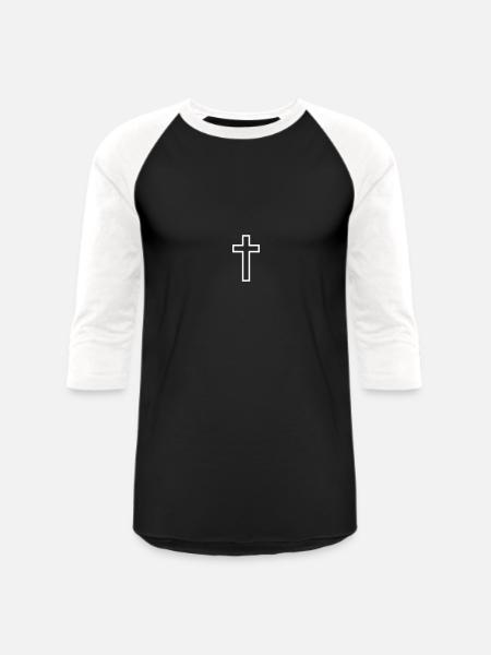 Latin Cross - Unisex Baseball T-Shirt - black/white