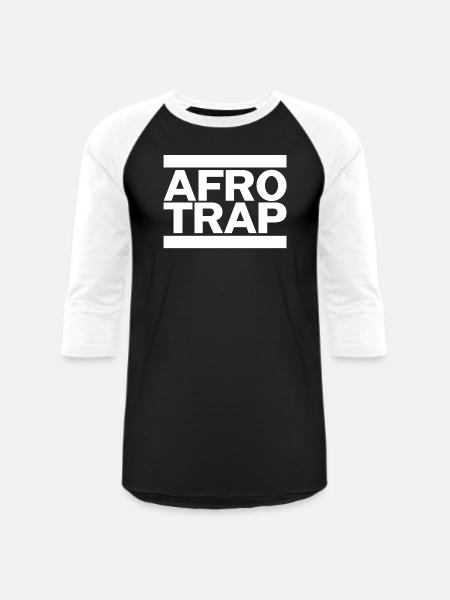 Afro Trap - Unisex Baseball T-Shirt - black/white