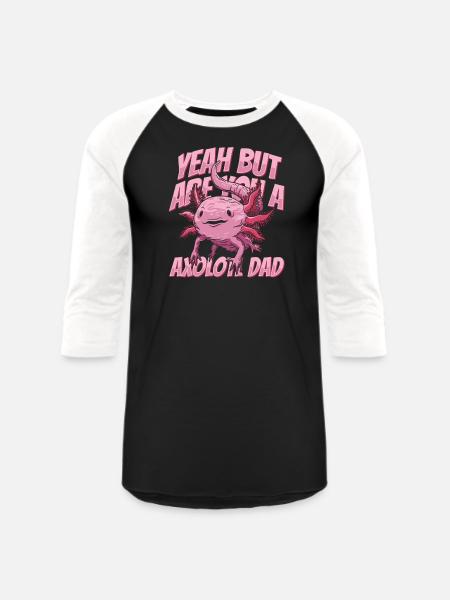 Axolotl Salamander Dad - Unisex Baseball T-Shirt - black/white