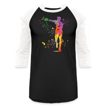 Boxing Fighter Kids Boxing Match Boxer - Unisex Baseball T-Shirt - black/white - Front - AI Model Female 172 light (172cm) & AI Model Male 178 light (178cm)