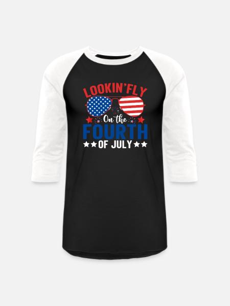 4th of july - Unisex Baseball T-Shirt - black/white