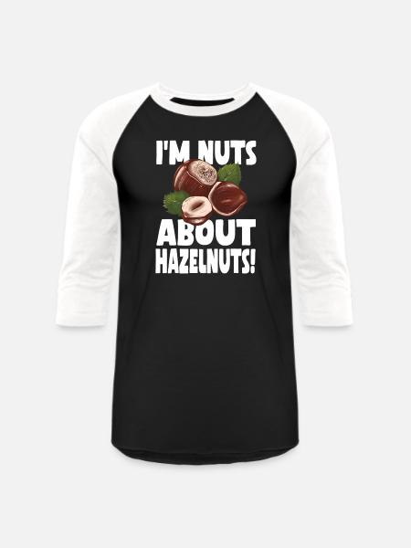 Funny Hazelnuts Shirt - Unisex Baseball T-Shirt - black/white