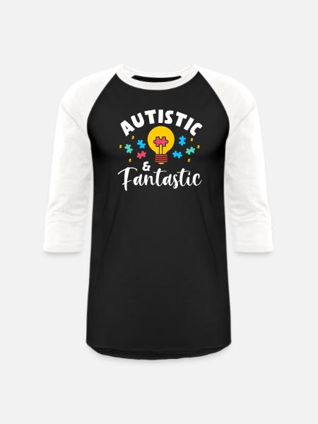 Autistic And Fantastic - Unisex Baseball T-Shirt - black/white