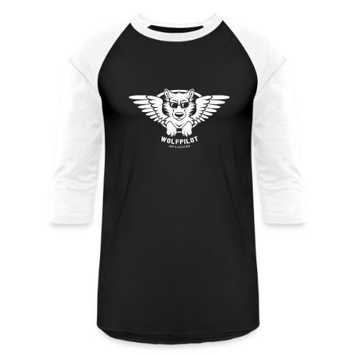 Wolfpilot Logo White - Unisex Baseball T-Shirt