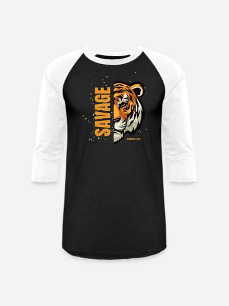 tiger - Unisex Baseball T-Shirt - black/white