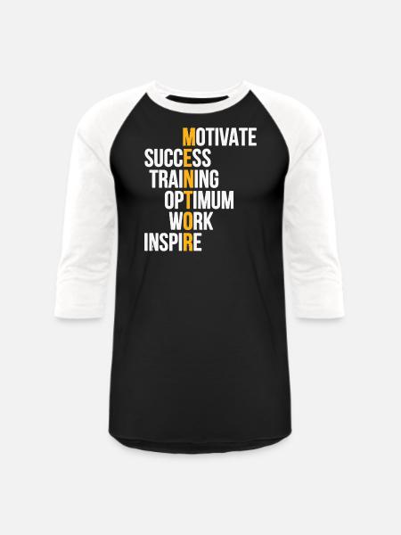Motivate - Unisex Baseball T-Shirt - black/white