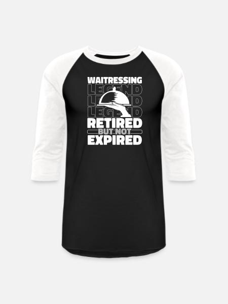Waiter Waitress Retired - Unisex Baseball T-Shirt - black/white
