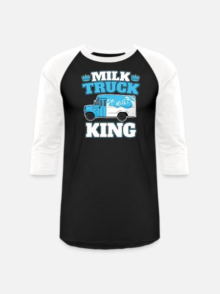 Milk King Milk Truck - Unisex Baseball T-Shirt - black/white