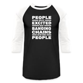 Disc Golf Frisbee Golf - Unisex Baseball T-Shirt - black/white - Front - AI Model Female 172 light (172cm) & AI Model Male 178 light (178cm)