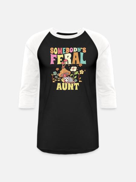 Somebody's Feral Aunt Garden - Unisex Baseball T-Shirt - black/white