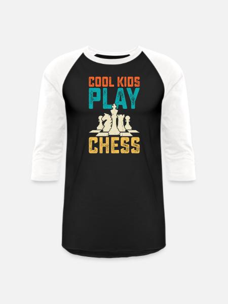 Cool Kids Play Chess - Unisex Baseball T-Shirt - black/white