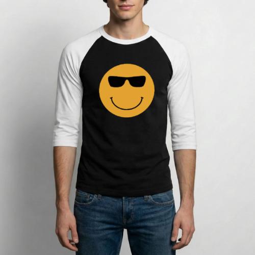 Orange Face with Sunglasses - Unisex Baseball T-Shirt