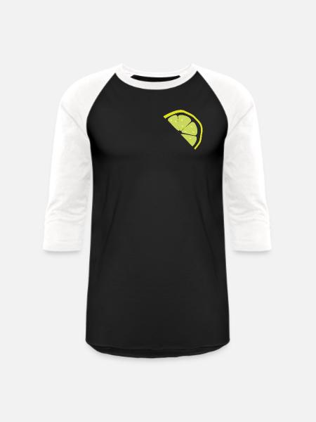 Lemon Slice Neon Pop - Unisex Baseball T-Shirt - black/white