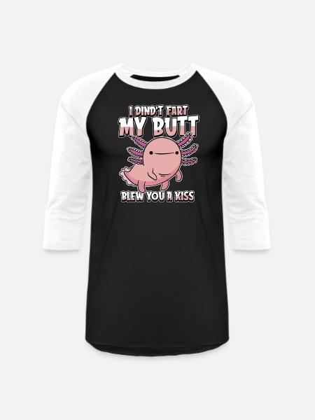 Axolotl Salamander Funny - Unisex Baseball T-Shirt - black/white