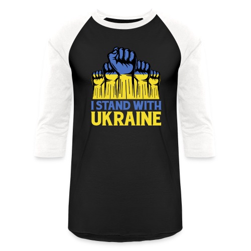 Stand with Ukraine Fists - Unisex Baseball T-Shirt
