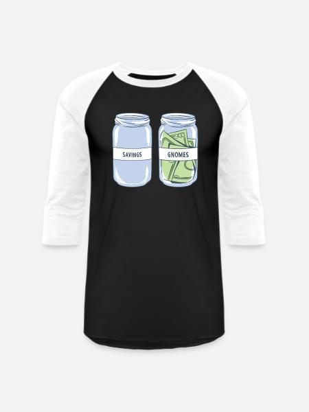 Garden Gnome Saving Gnomes - Unisex Baseball T-Shirt - black/white