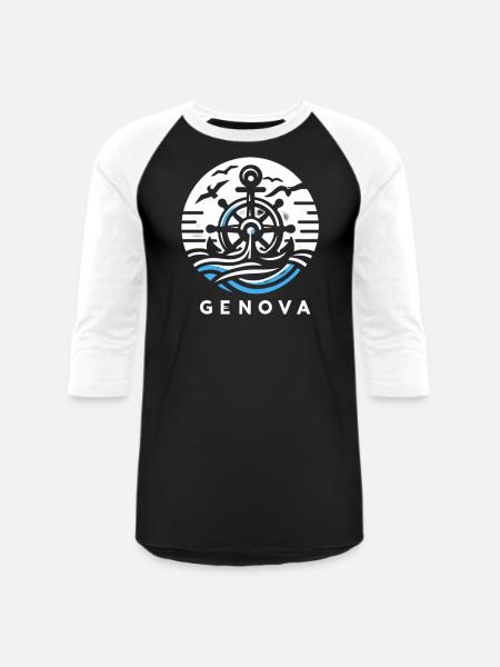 Genova - Unisex Baseball T-Shirt - black/white