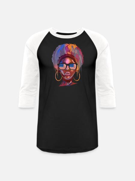 Usa - Unisex Baseball T-Shirt - black/white