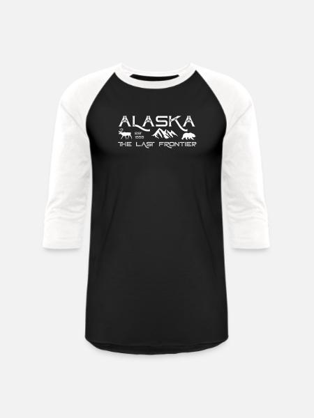 Rustic Alaska The Last Frontier Alaskan Outdoors - Unisex Baseball T-Shirt - black/white