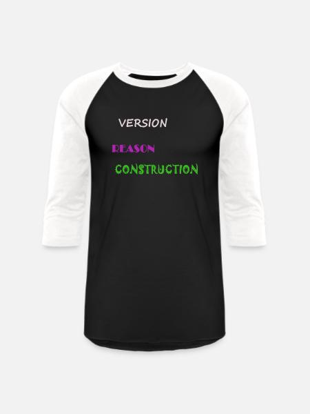Version Reason Construction - Unisex Baseball T-Shirt - black/white